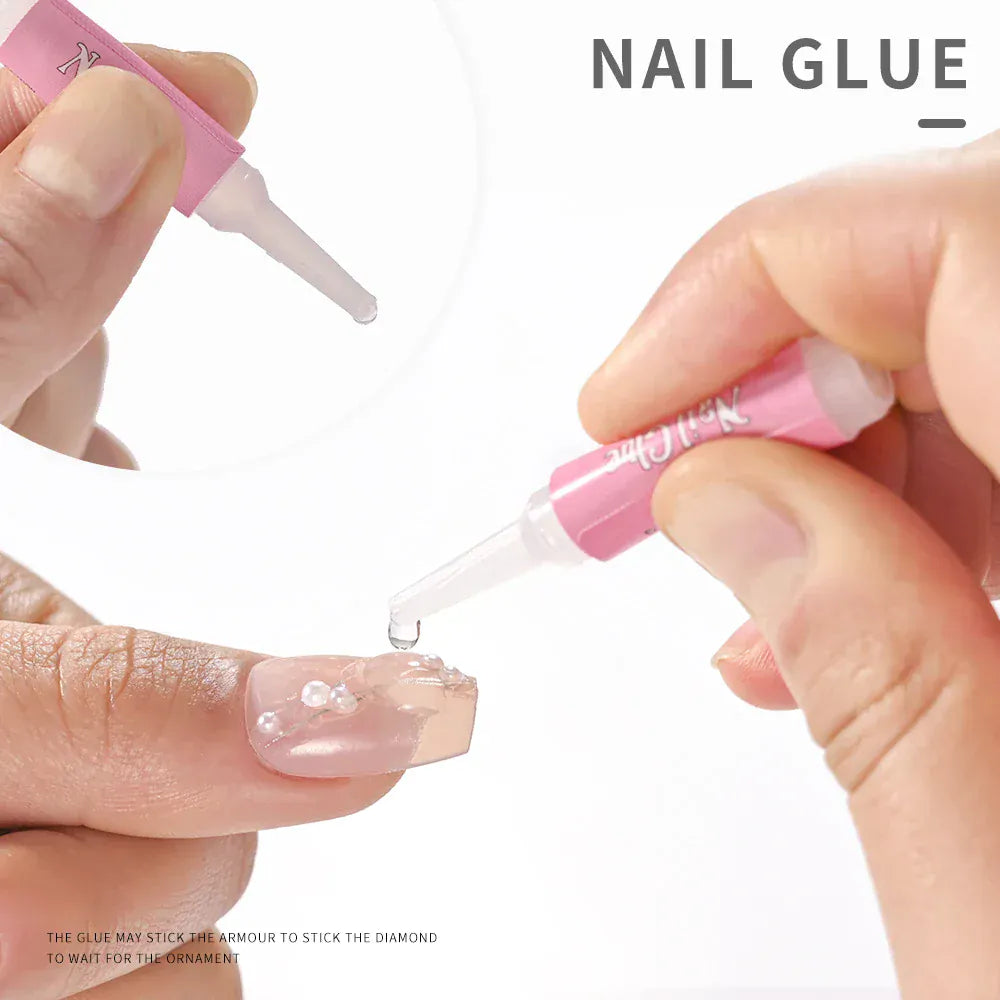 100Pcs Super Strong Nail Glue for Acrylic Nails Press On Nails Professional Nail Adhesive Bond Nail Tips Glue Long Lasting Glue