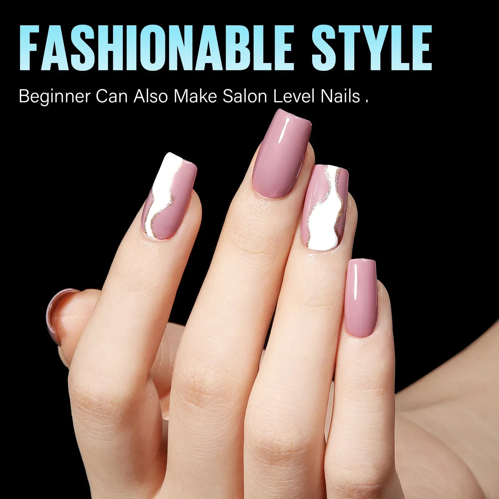 192 pieces of transparent acrylic fake nails, almond oval coffin square, suitable for nail art and home DIY nail making products