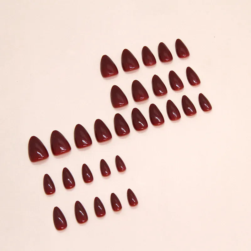24 PCs Short French Simple Solid Nails with 1 Jelly Gel and 1 Nail File