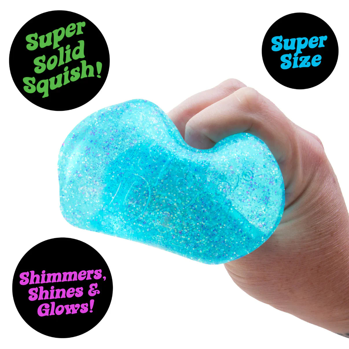 NeeDoh | Nice Berg- Glitter & Glow | Huge Super Squeeze!